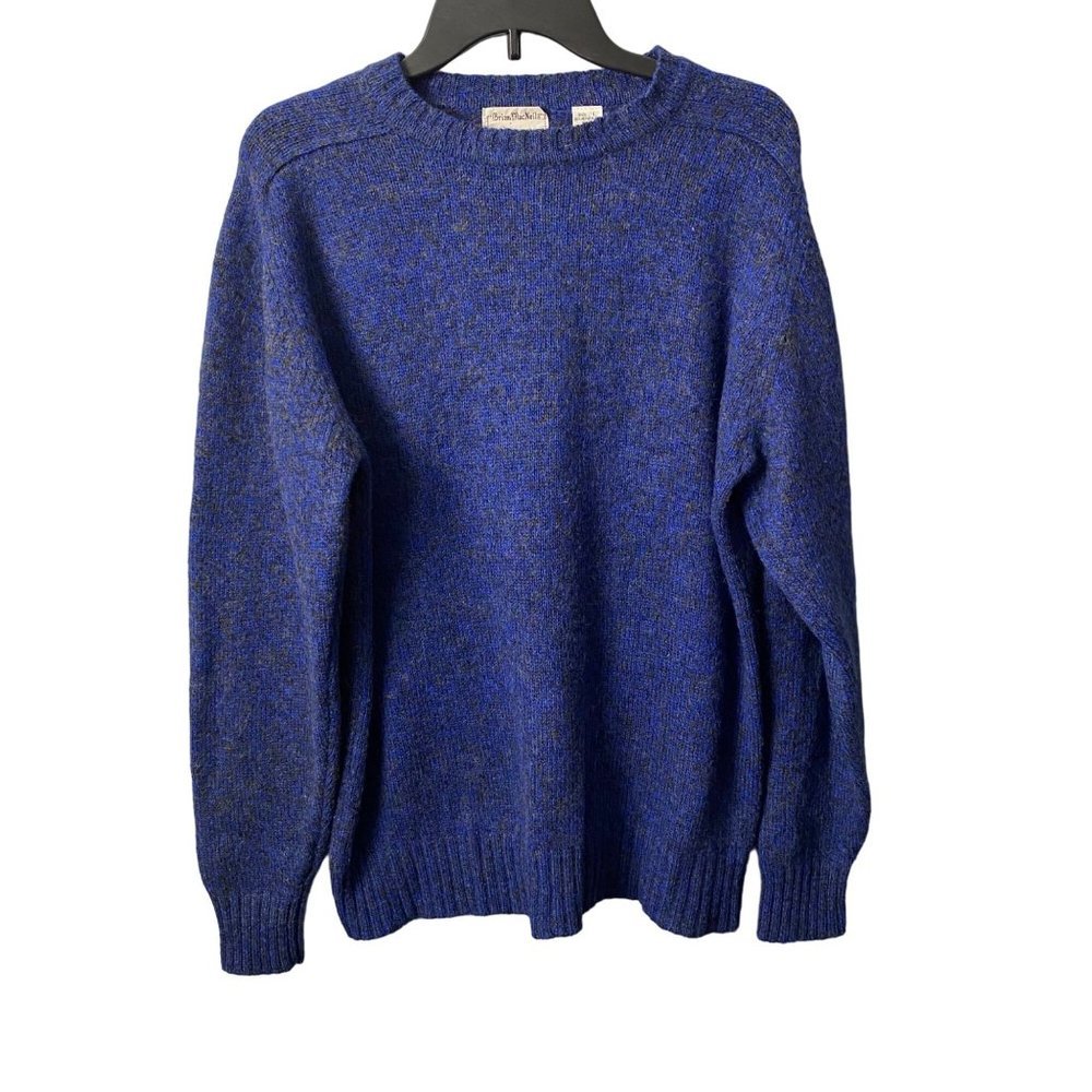 Vintage‎ Brian MacNeil Sportswear Men Blue Long Sleeve Textured Sweater